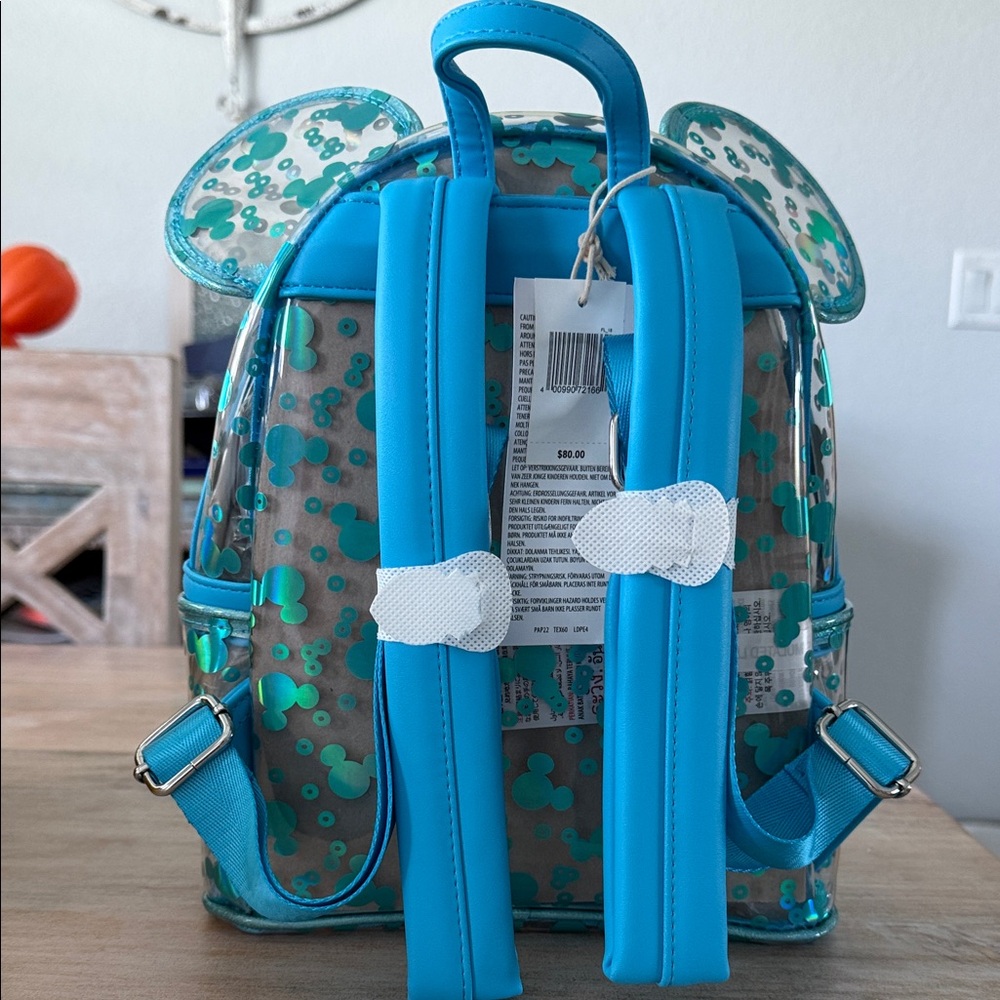 Loungefly Disney Clear Blue Backpack - Picture 2 of 3
